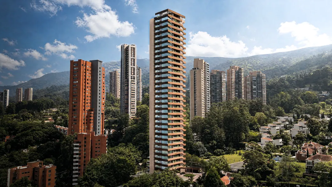 Torre CANTAGIRONE SETTE sobre el paisaje de El Poblado